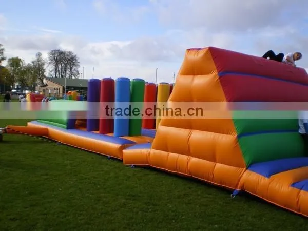 outdoor playground with slide large inflatable fun city children climbing wall obstacle course