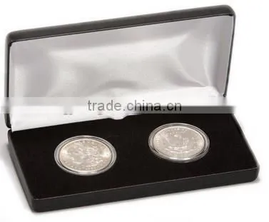 Coin Display Cases with Black Leatherette