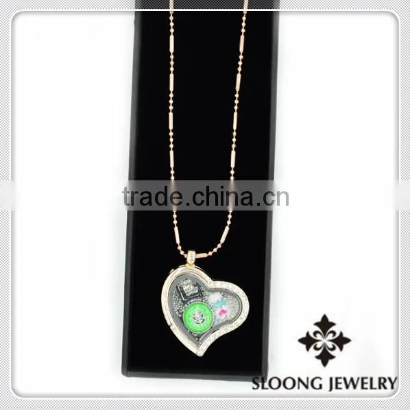 2015 Fashion Silver-Plated Glass Pendant Necklace