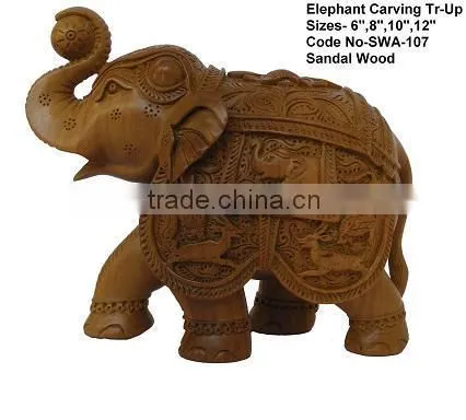sandalwood elephant,carved indian elephant,sandalwood hathi