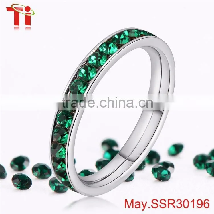 Wholesale high quality china birthstone rings factory stainless steel jewelry