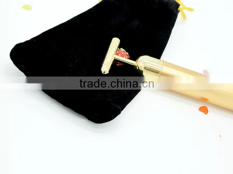 24K Gold Beauty Bar Care Pulse Firming Facial Roller Anti-aging Derma Massager