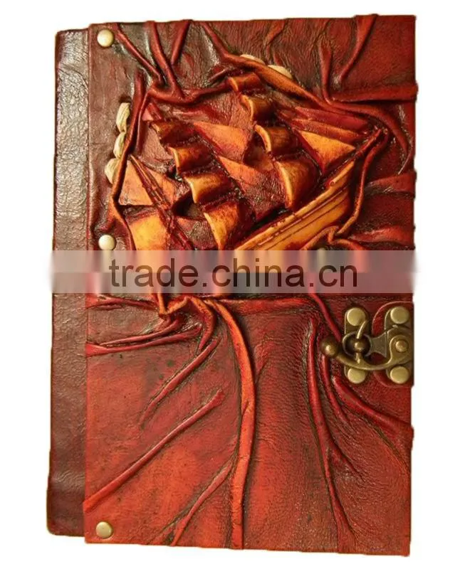 New Genuine Real Leather Handmade Notebook-Cheap High Quality-Dairy-Sketchbook-Journal -2015 Promotional Handmade New Designs