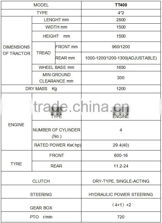 Factory manufacturing 40hp farm agricultural tractor