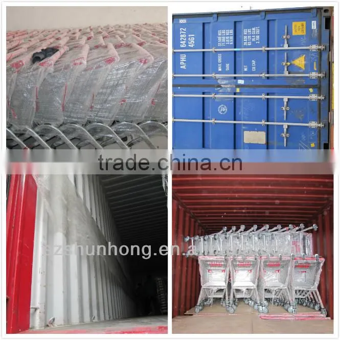 four wheels trolley for supermarket with kid seat