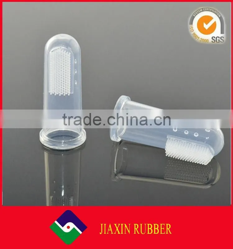 High quality custom soft transparent silicone finger toothbrush for baby /kid /infant/toddler