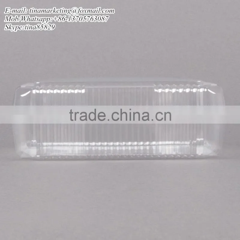 OPS Plastic Clear Clamshell Cake Container with Dome Hinged Lid Cheap Price