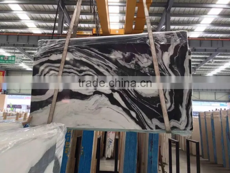 panda white marble polished wall tiles