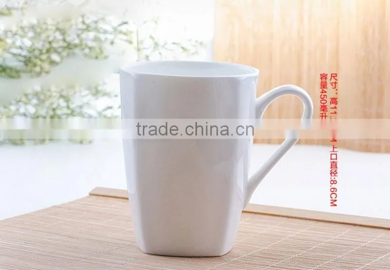 haonai high quality square ceramic mug with handle