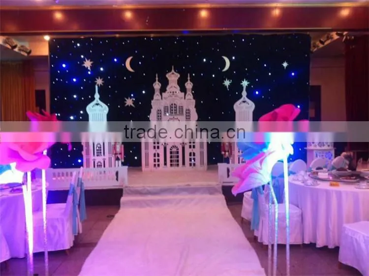 Black/white led star curtain for romantic wedding decoration