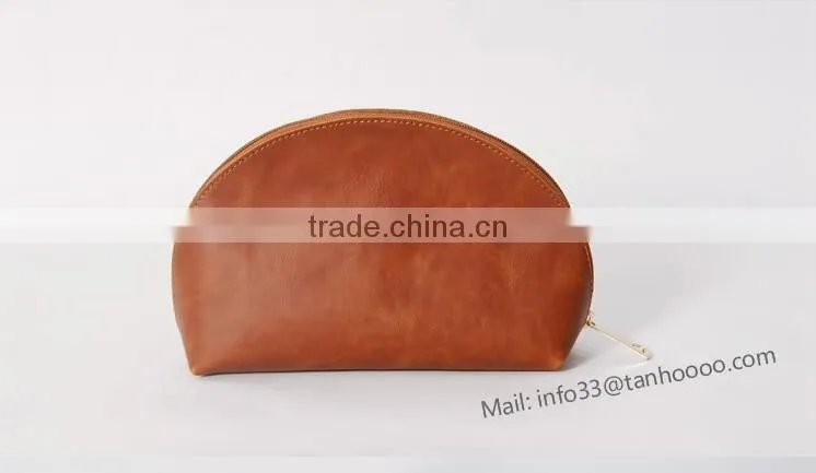 Brown cosmetic bag custom cosmetic bag make up bag Brass zipper four size available