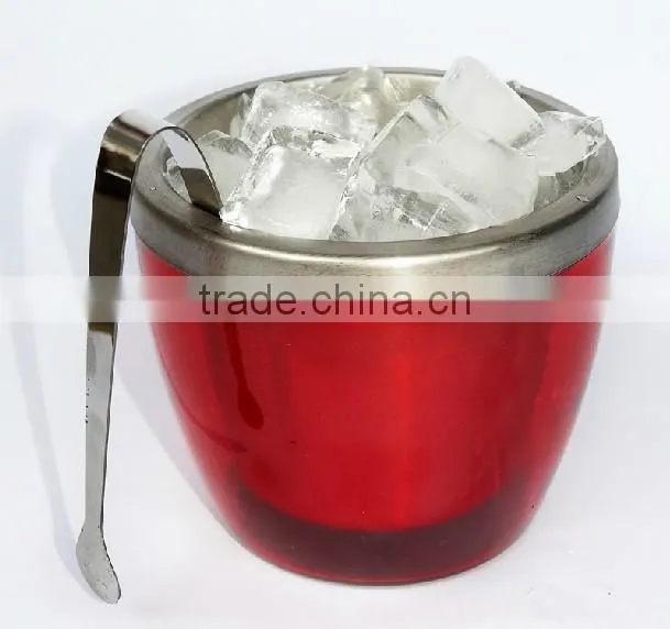 Hot sale 1.0L colored small stainless Steel Ice Buckets for bar