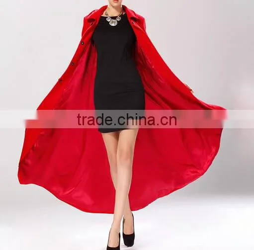 Charming prety Womens red Wool Maxi Coat, Winter red long thick Cape Poncho Overcoat