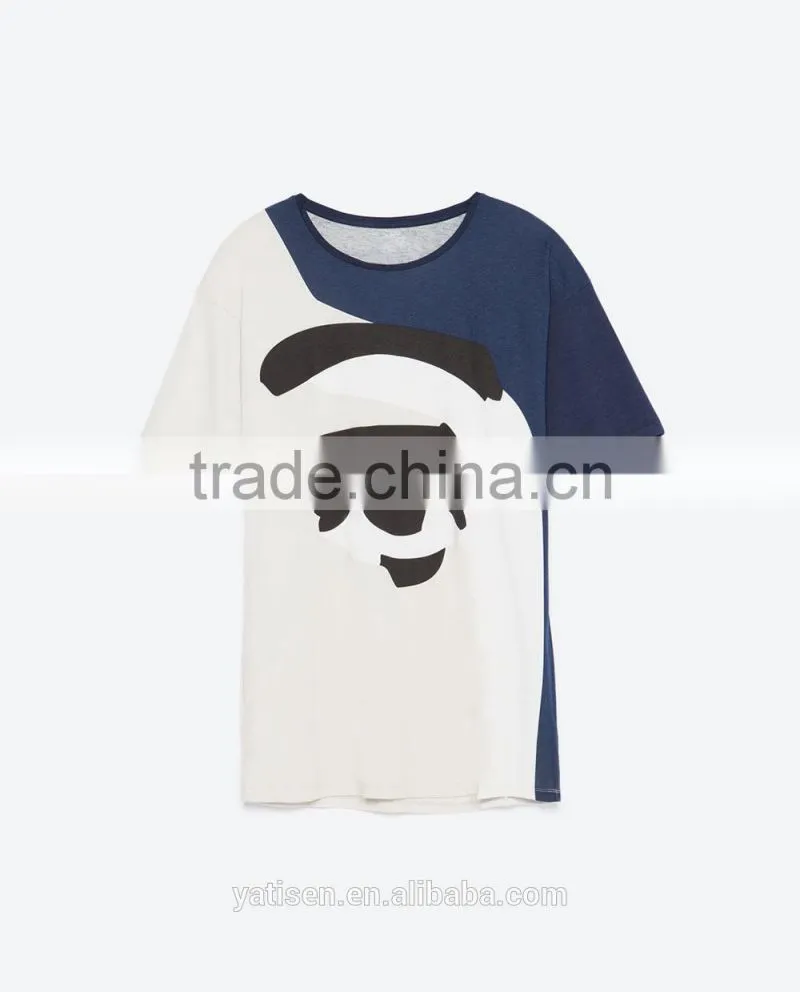 Short sleeved Round neck man T-shirt with face printed blend fine jersey mens o-neck eco t shirt