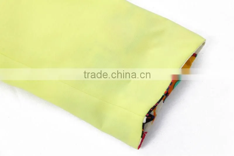 2014 Newest Fashion Long Sleeve Lime Contrast Custom Blazer