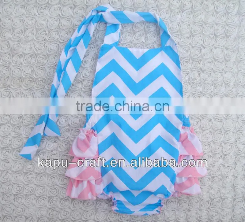 In stock chevron bubble rompers for baby