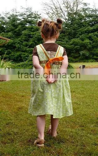 joyous and bright yellow thanksgiving Toddler/kids sunflower print Smock dress