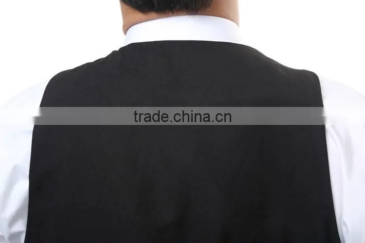 Juqian custom 5 start summer restaurant manager hotel waiter receptionist uniform designs with embroidery vest