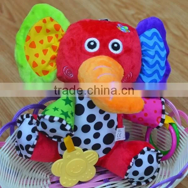 Cute elepanht pessing musical Plush toys baby educational stuffed & plush toy baby gift
