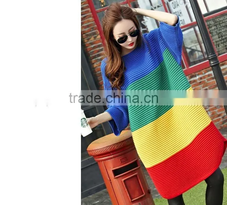 New design fashion sweater, pregant women sweater, long sleeves rainbow sweater