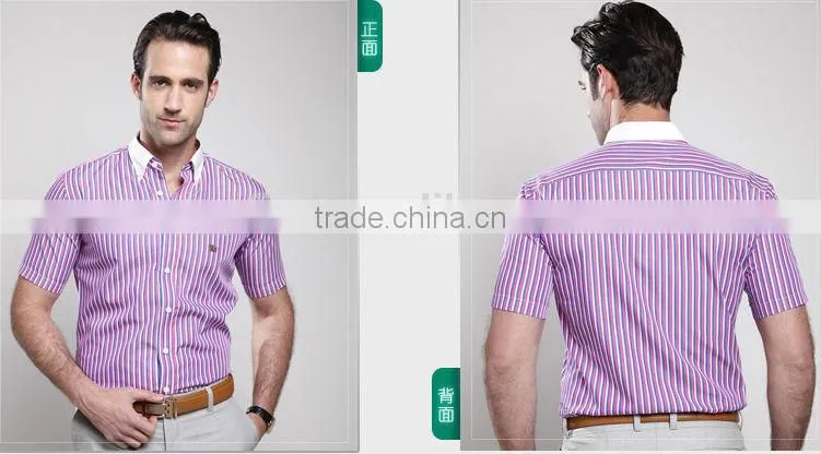 Branded collar button POLO stripes men casual shirts