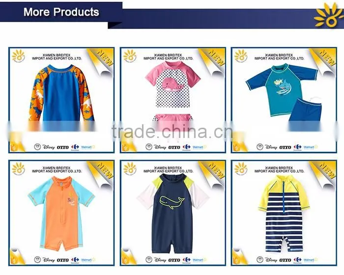 UV protection 50+ kids one piece half zipper custom printed rash guard