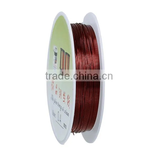 Copper Beading Wire Thread Cord Round Antique Copper 0.4mm Dia. , 2 Rolls