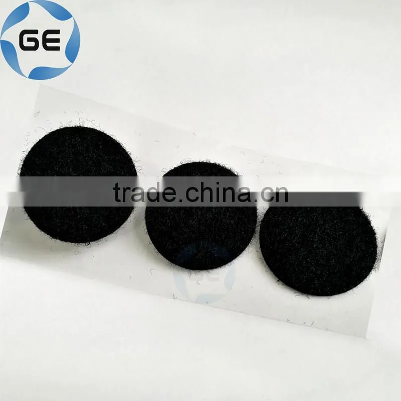 Quality Self-Adhesive Nylon Hook and Loop Dots with Silicone Paper Customized Round Sticky Hookloop Dot with Back Hot Melt Glue