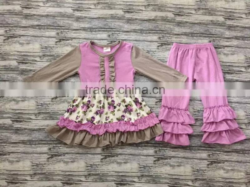 Baby clothes Easter egg printed outfit top dress with short ruffles set for Easter day