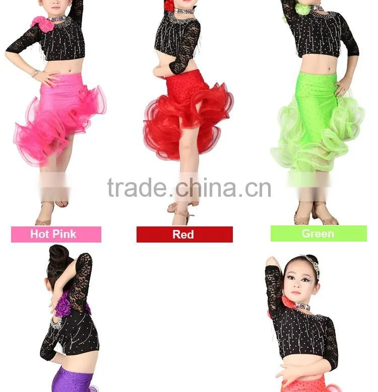 2017 New Girls Latin Dance Wear Sexy High Waist Dance Clothes