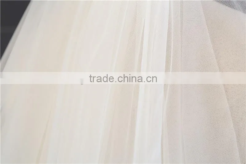 2017 wholesale new grance long lace bridal wedding veil Fashionable long Tulle HL14