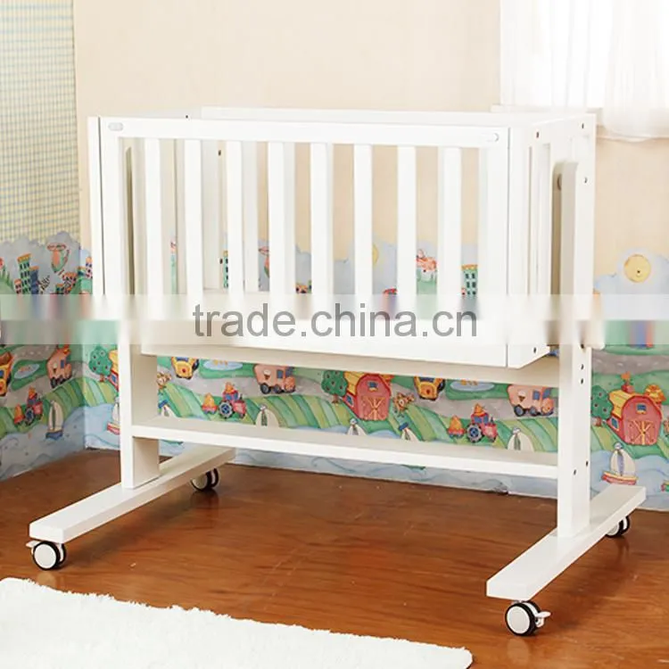 American Styled New born Baby Bed, Solid Wooden Adult Crib, Simple Design 4 In 1 Baby Crib bedding Set
