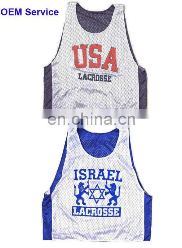 custom-made lacrosse pinnies, reversible lacrosse wear