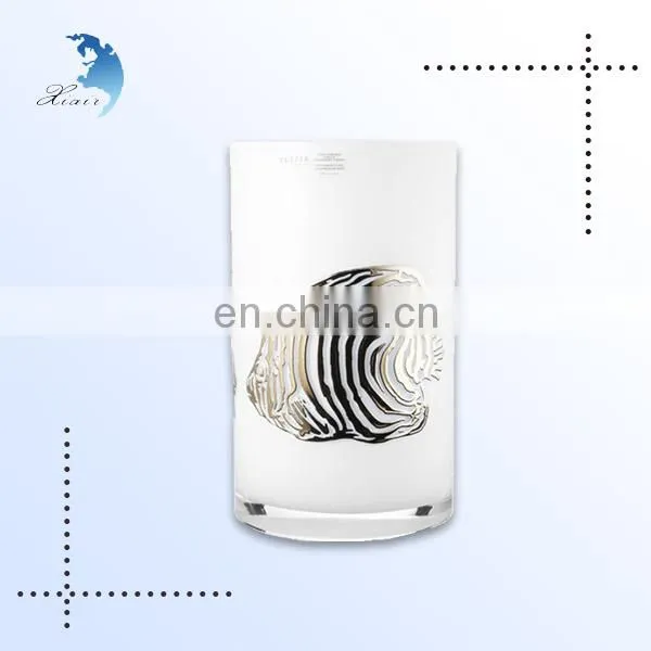 Unique design printed 300ml Handmade Glass coffee drinking cup