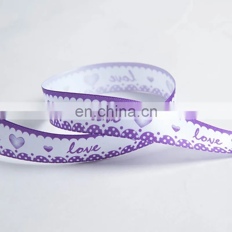 wholesale Valentine's day romantic love heat transfer printed ribbon