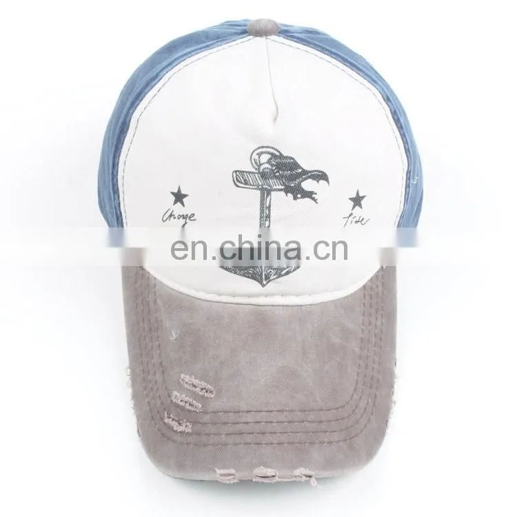 TOROS unisex metal closure print distressed patch baseball cap