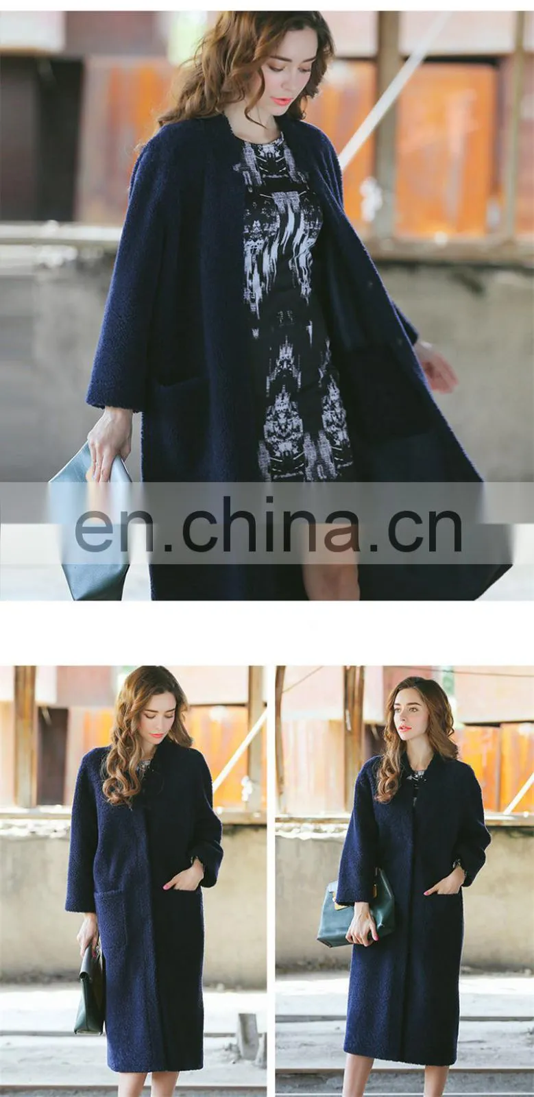 Hot Selling High Quality Wholesale Winter Sheepskin Women Long Leather Coat