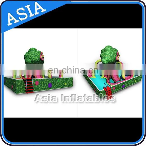 New design inflatable land water park, big water park with 2 pools