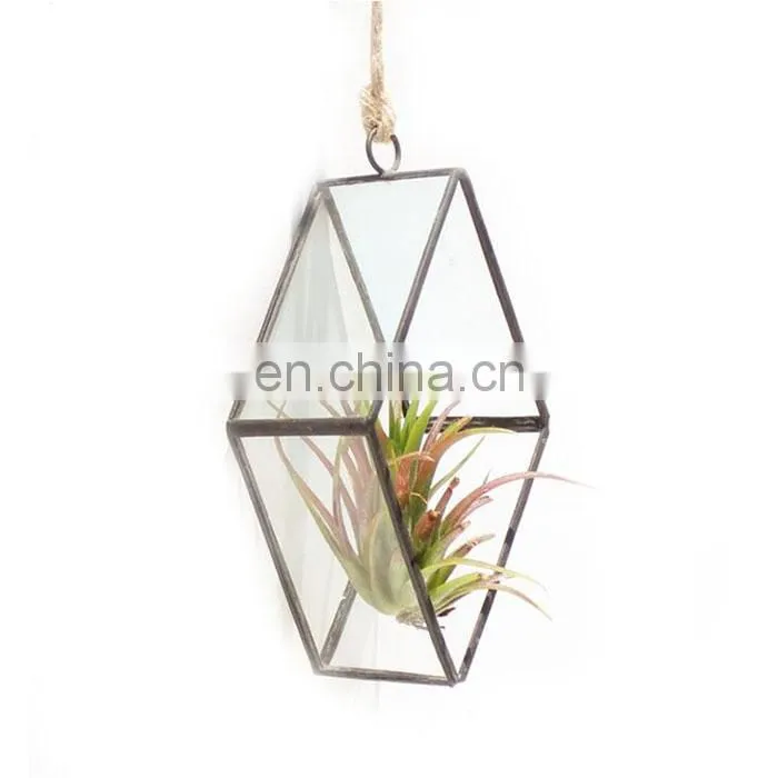 terrarium geometric glass terrarium wholesale rhombus with ring