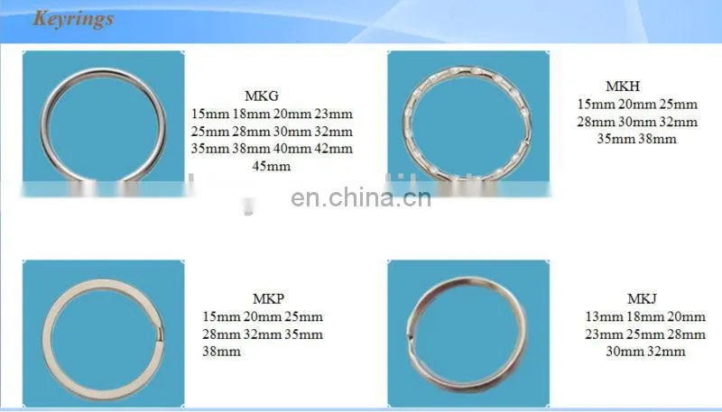 Decorative key ring parts keychain wth links for wholesale