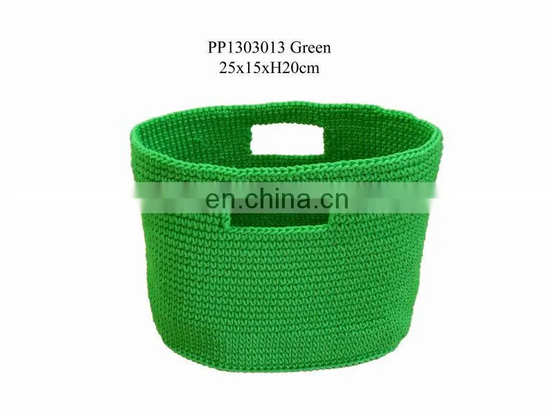 white pp yarn crochet basket