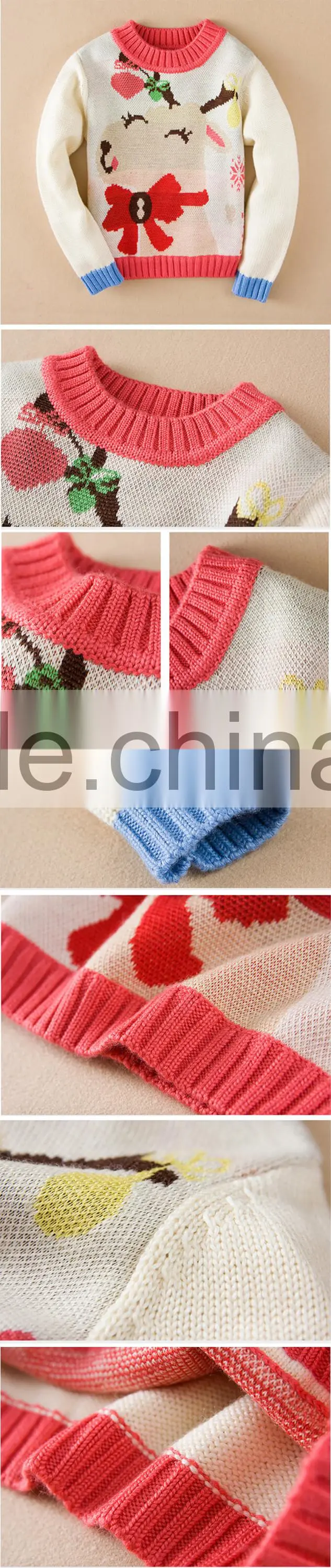 China Supplier Baby Sweater Embroidery Design Mother's Day Hand Knit Baby Sweater