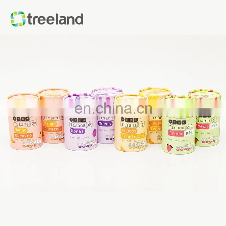 Customized Recycled Degradable Tea Kraft Paper Tube Packaging Round paper box