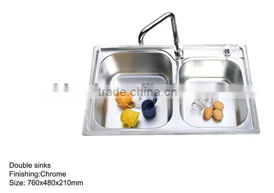 Kitchen Sinks Stainless Steel Freestanding Kitchen Sinks Chrome Finish Undermount Fancy Square Double Bowl Kitchen Sinks
