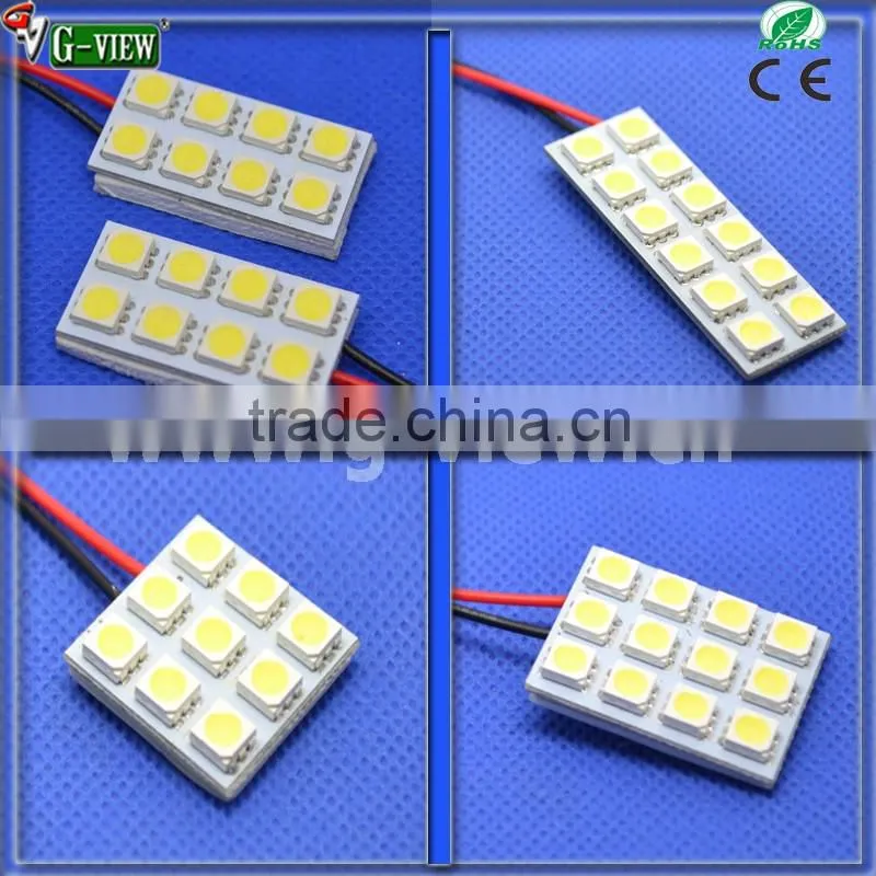 Hotsale auto led panel lighting for cars 15led 5050smd led dome map reading light