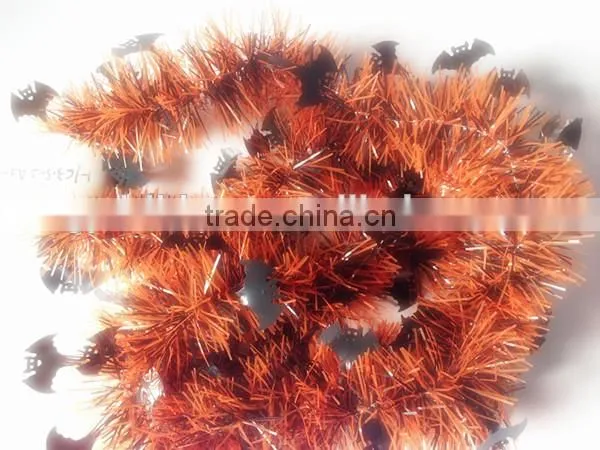 Pumpkin Style Metallic Foil PVC Halloween Tinsel For Decoration