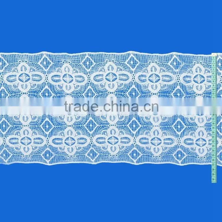 Best selling products cotton fabric embroidery neck trim white eyelash lace with low price