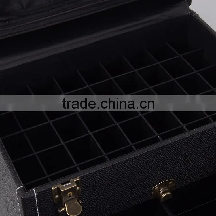 Professional Rolling Makeup Case 2 in1 Mutifunctional PVC Trolley Cosmetic Case With 360 Degree Wheel