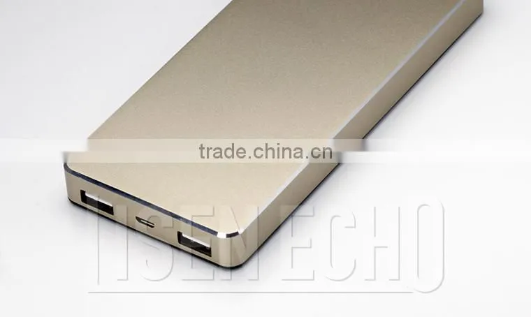 2014 new high-end fashion large capacity 8000mah polymer cell aluminum shell customized mobile phone charger power bank