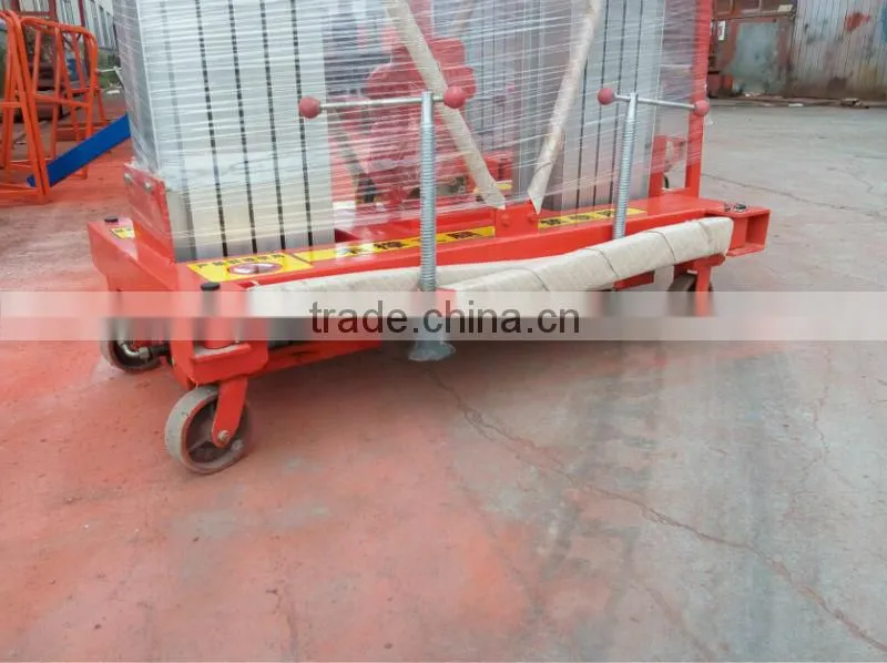12m mobile hydraulic two mast telescopic aluminium electric lift/ electric ladder